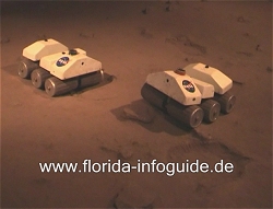 Fahrzeuge die auf dem Mond herumfahren